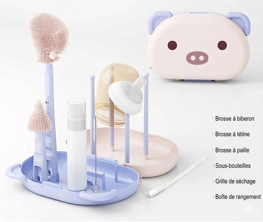 🪥 Ensemble de Brosses en Silicone 🌸 Douceur Bébé