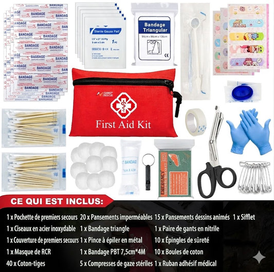 Trousse de premiers secours 110 pièces – Compacte, étanche et prête pour toutes les urgences