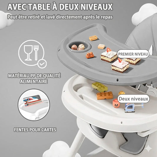 Chaise haute bébé Ubravoo E500 – Confort, sécurité et pratique