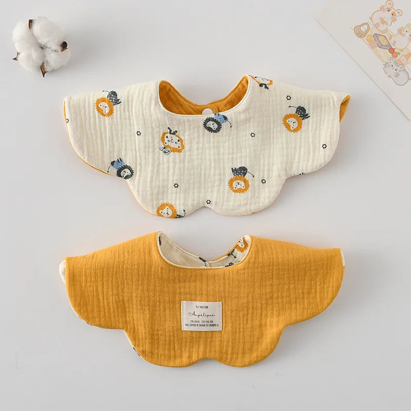 Bavoir bébé réversible en coton – Bavoir double face doux et absorbant