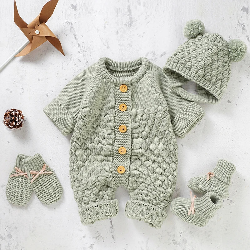 Barboteuse bébé tricotée – Douce, chaude et élégante